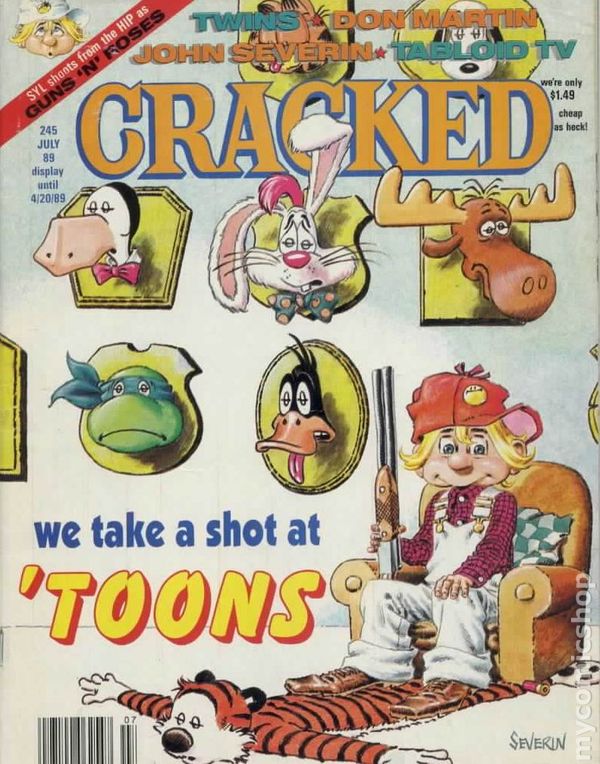 Cracked July 1989 magazine back issue Cracked magizine back copy 
