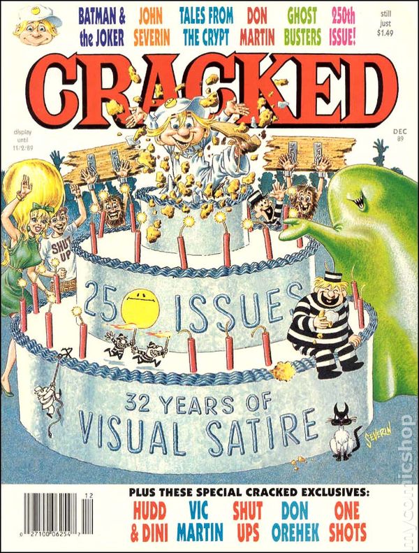 Cracked December 1989 magazine back issue Cracked magizine back copy 