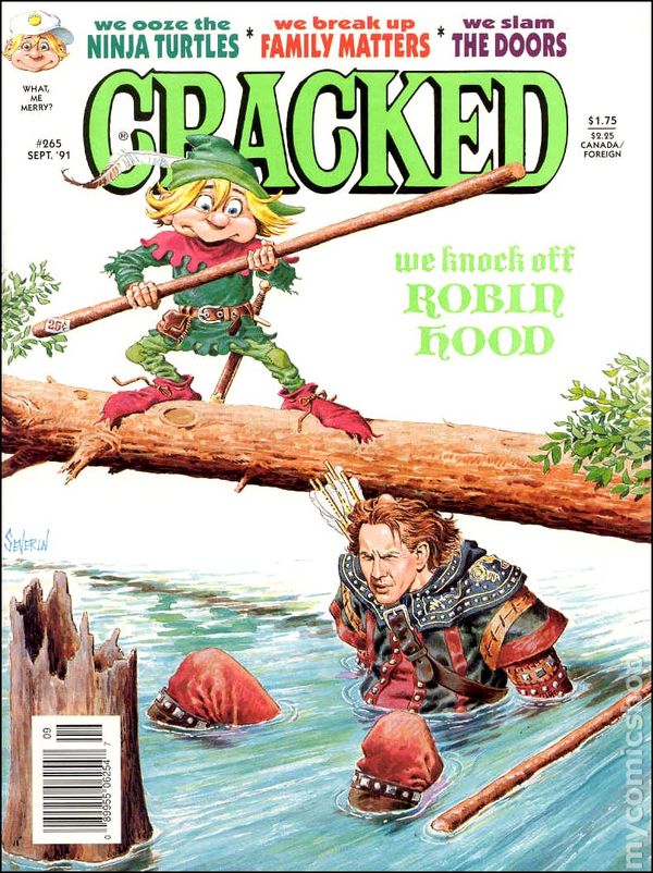 Cracked September 1991 magazine back issue Cracked magizine back copy 
