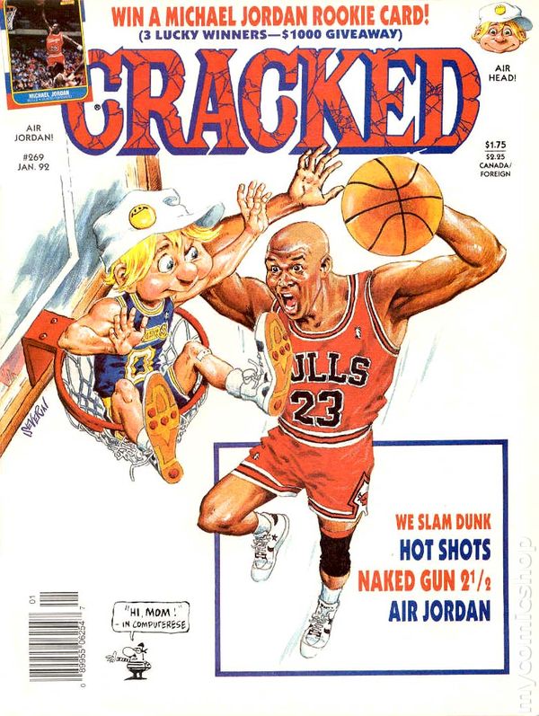 Cracked January 1992 magazine back issue Cracked magizine back copy 