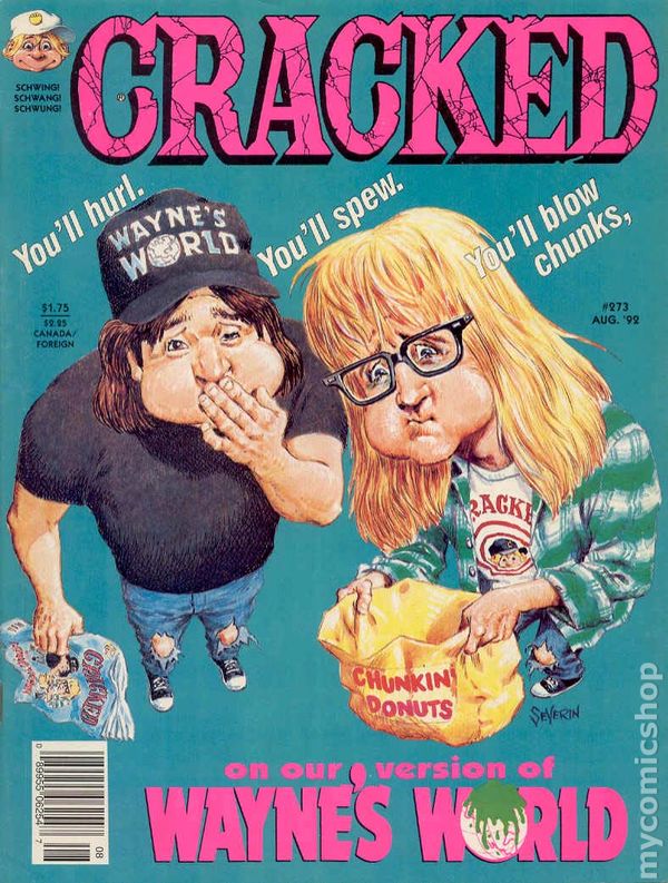 Cracked August 1992 magazine back issue Cracked magizine back copy 