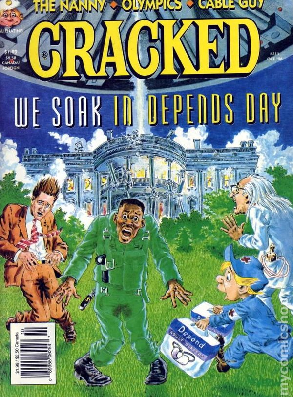 Cracked October 1996 magazine back issue Cracked magizine back copy 