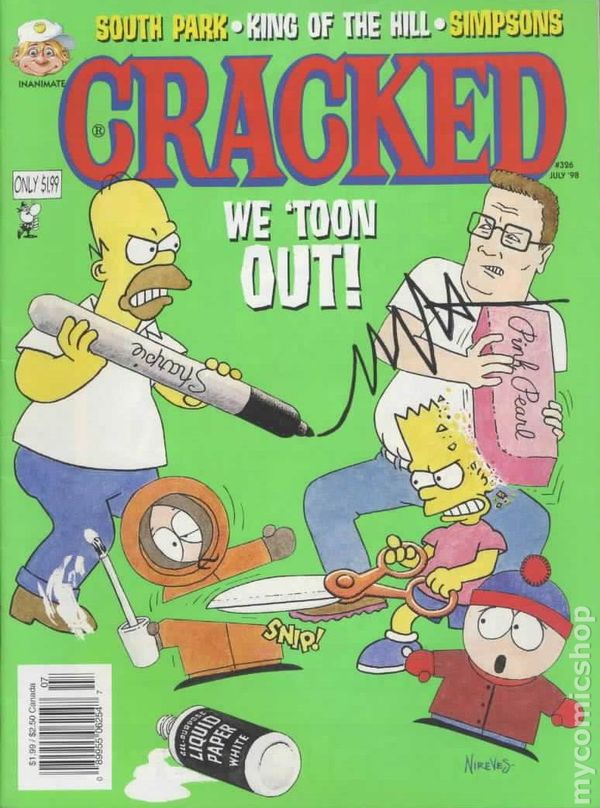Cracked July 1998 magazine back issue Cracked magizine back copy 