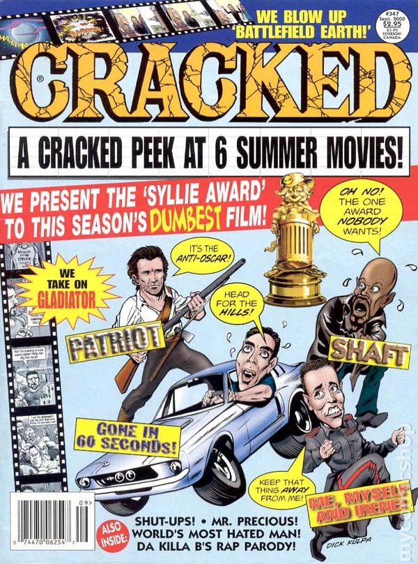 Cracked September 2000 magazine back issue Cracked magizine back copy 
