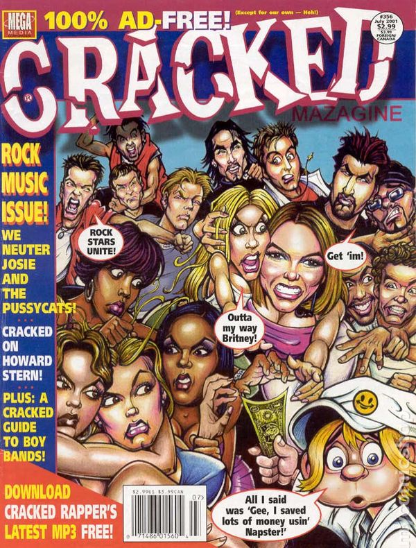 Cracked July 2001 magazine back issue Cracked magizine back copy 