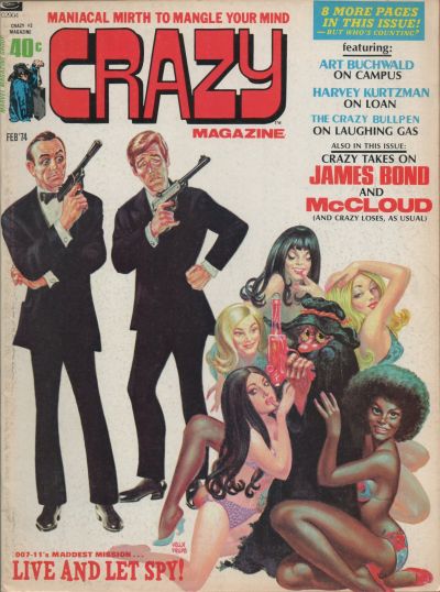 Crazy February 1974 magazine back issue Crazy magizine back copy 