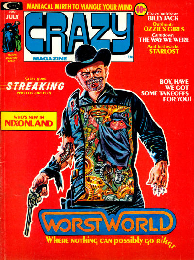 Crazy July 1974 magazine back issue Crazy magizine back copy 