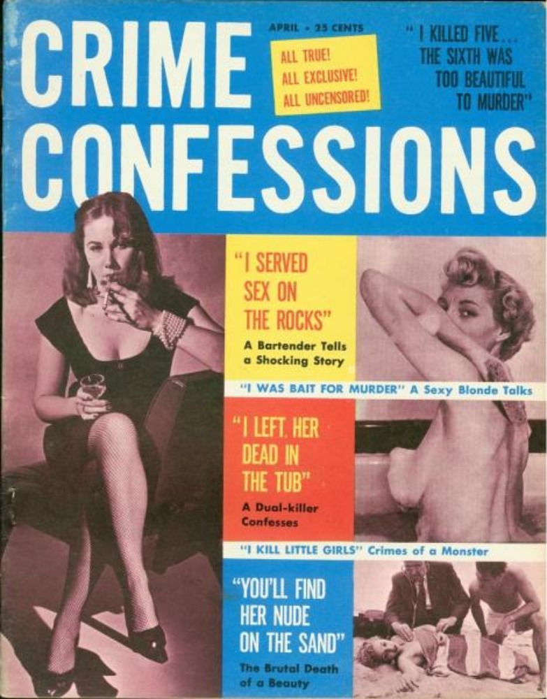 Crime Confessions # 5, April 1957 magazine back issue Crime Confessions magizine back copy 
