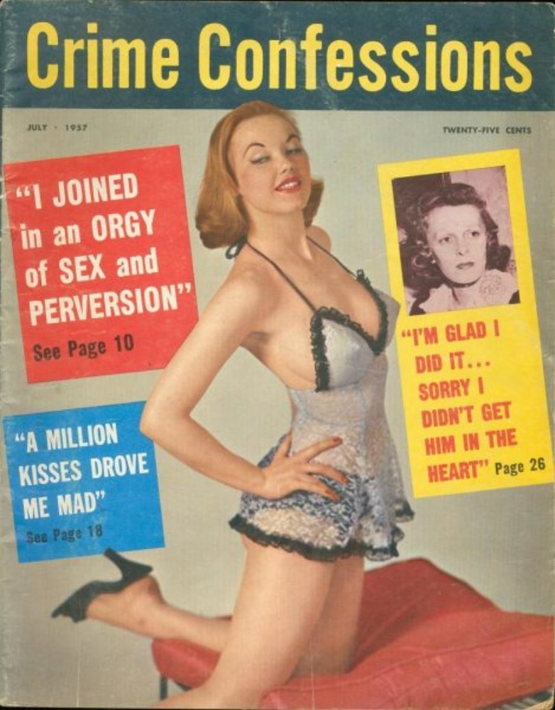 Crime Confessions # 6, July 1957 magazine back issue Crime Confessions magizine back copy 