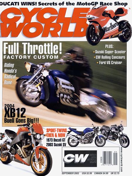 Cycle World September 2003, , Ducati Wins! Secrets Of The MotoGP Race Shop