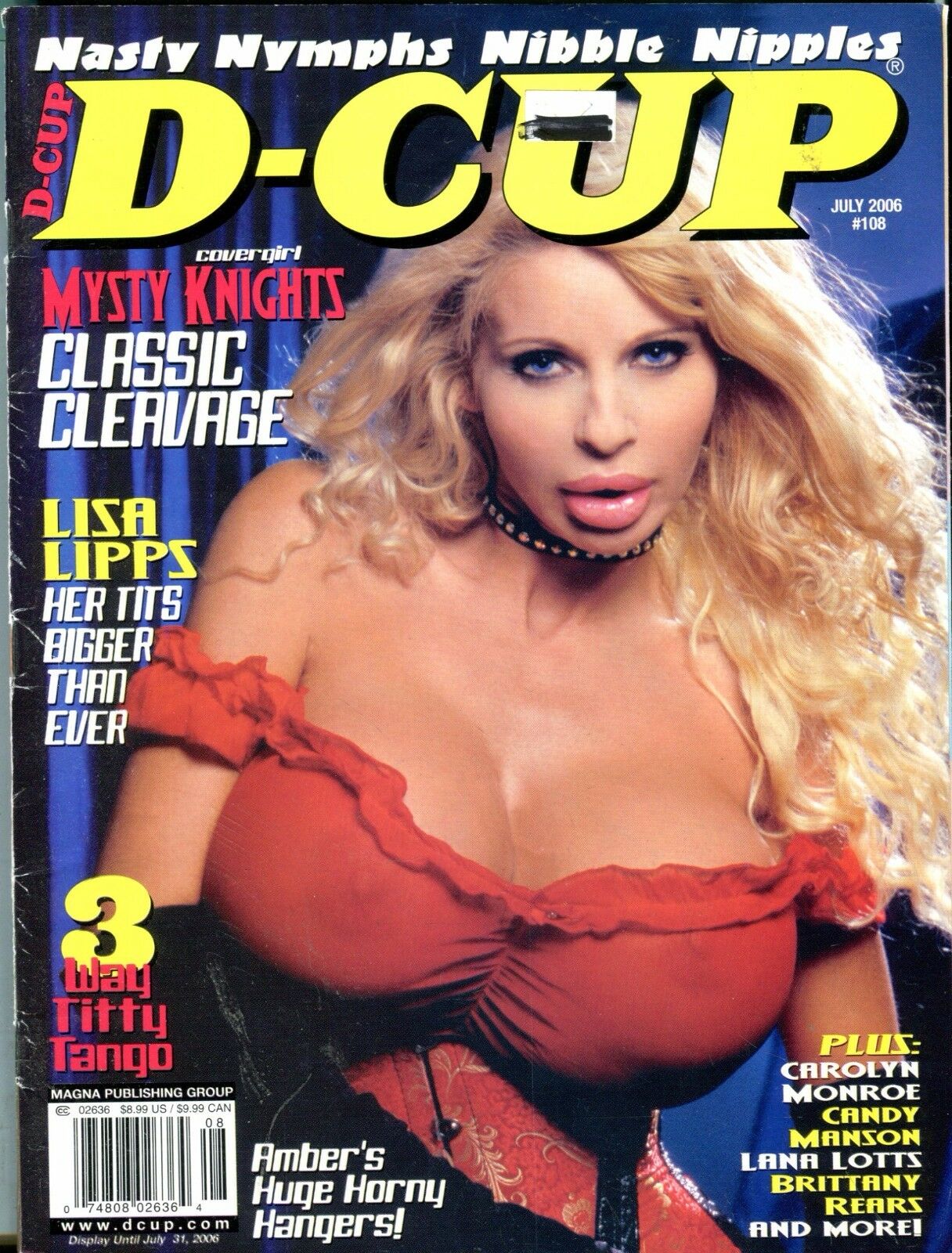 D-Cup # 108, July 2006 magazine back issue D-Cup magizine back copy D-Cup # 108, July 2006 Adult Magazine Back Issue Published by DCup, specialists in large breasted magazine publishing. Nasty Nymphs Nibble Nipples.
