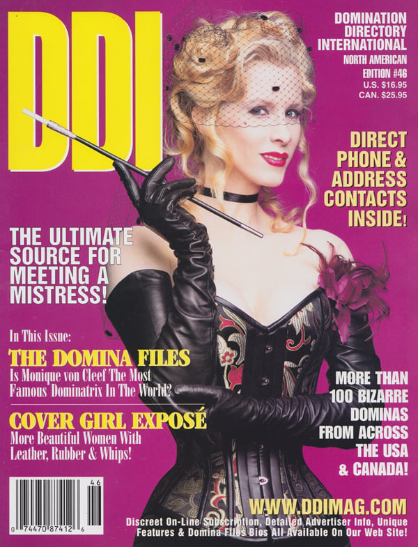 DDI # 46 magazine back issue DDI (Domination Directory International) magizine back copy most famous dominatrix, leather, rubber & whips, meeting a mistress, direct contacts, discretion