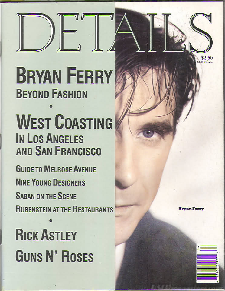 Details April 1988 magazine back issue Details magizine back copy 