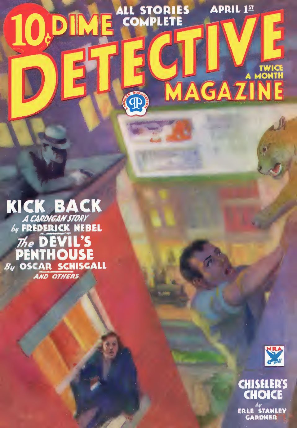 Dime Detective April 1, 1934, , Kick Back Magazine, Detective Apr