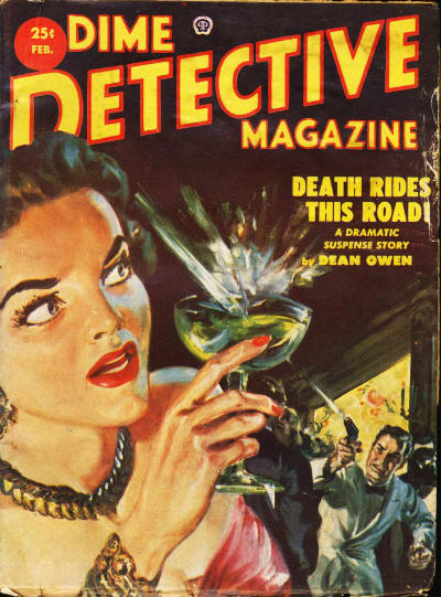 Dime Detective February 1953 magazine back issue Dime Detective magizine back copy 