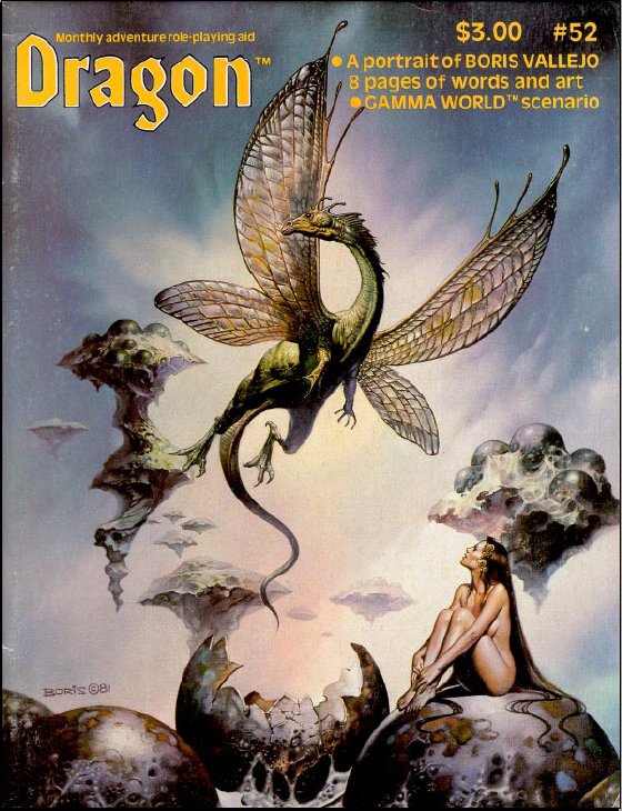 Dragon # 52 magazine back issue Dragon magizine back copy 