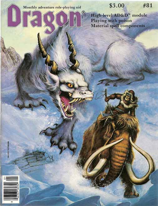 Dragon # 81 magazine back issue Dragon magizine back copy 