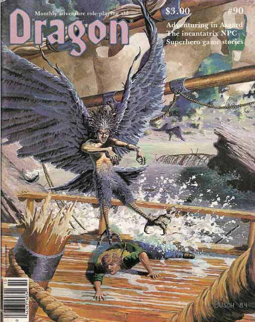 Dragon # 90 magazine back issue Dragon magizine back copy 