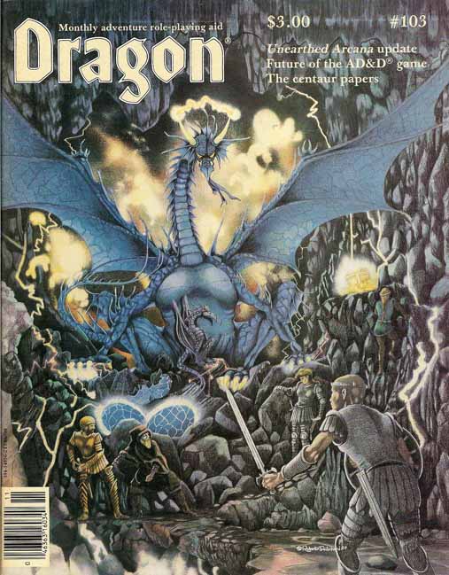 Dragon # 103 magazine back issue Dragon magizine back copy 