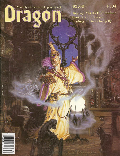 Dragon # 104 magazine back issue Dragon magizine back copy 