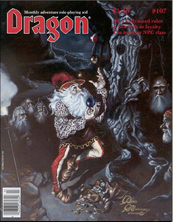 Dragon # 107 magazine back issue Dragon magizine back copy 