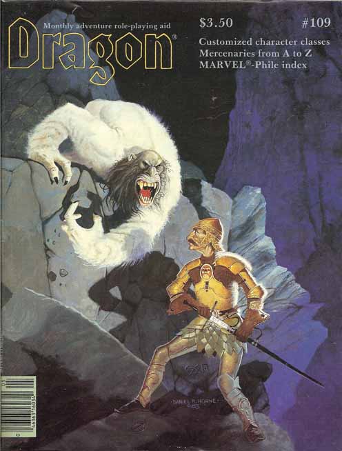Dragon # 109 magazine back issue Dragon magizine back copy 