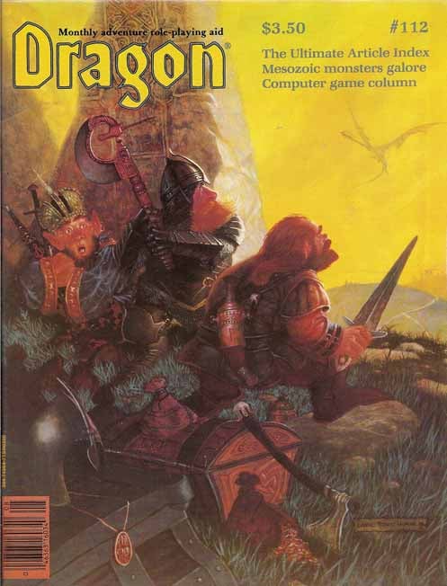 Dragon # 112 magazine back issue Dragon magizine back copy 