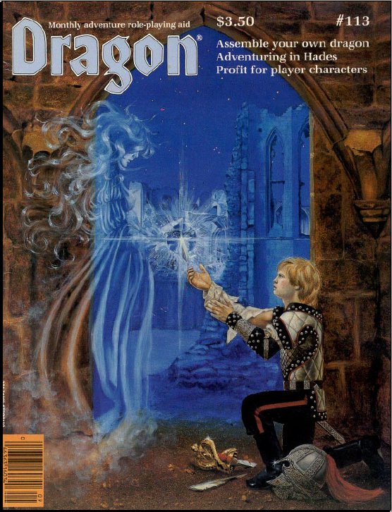 Dragon # 113 magazine back issue Dragon magizine back copy 