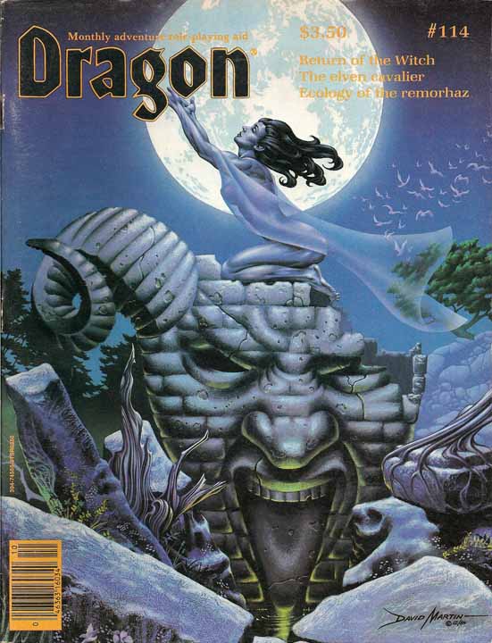 Dragon # 114 magazine back issue Dragon magizine back copy 
