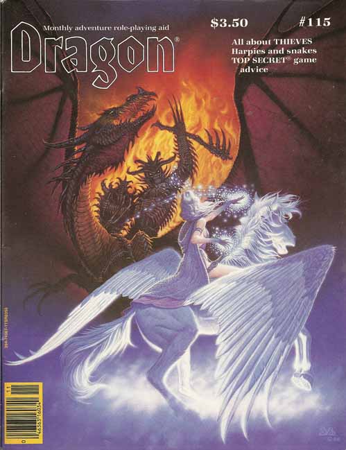 Dragon # 115 magazine back issue Dragon magizine back copy 