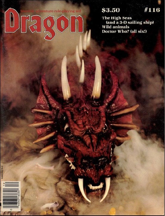 Dragon # 116 magazine back issue Dragon magizine back copy 