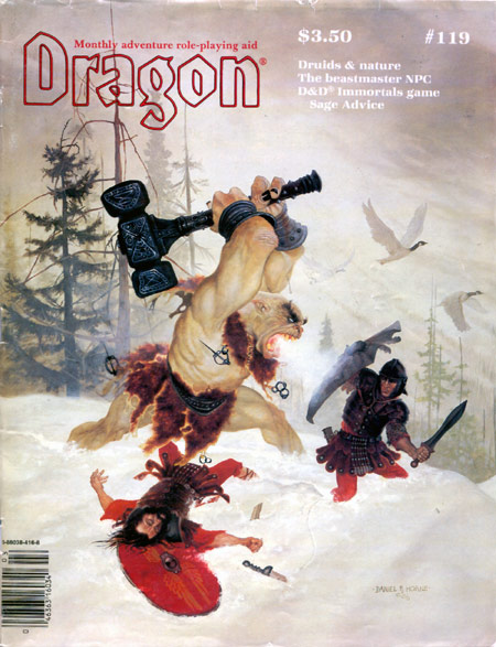 Dragon # 119 magazine back issue Dragon magizine back copy 