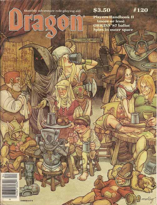 Dragon # 120 magazine back issue Dragon magizine back copy 