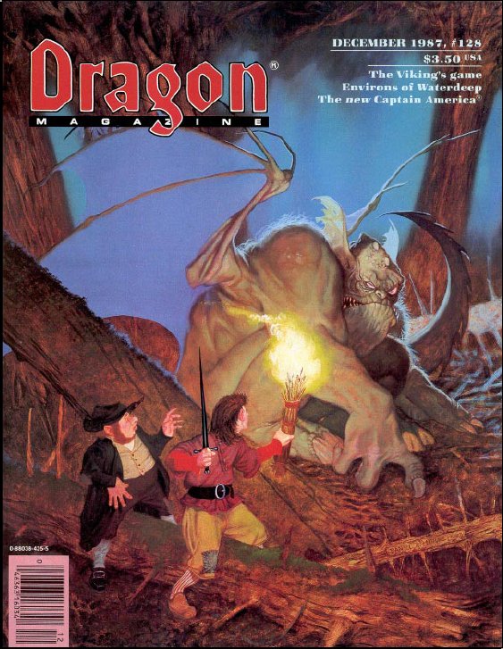 Dragon # 128 magazine back issue Dragon magizine back copy 