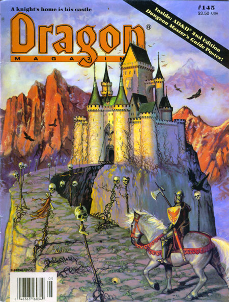 Dragon # 145 magazine back issue Dragon magizine back copy 