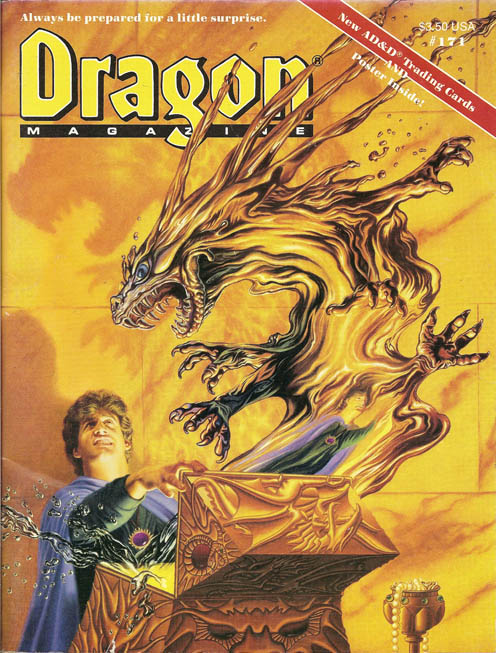 Dragon # 171 magazine back issue Dragon magizine back copy 