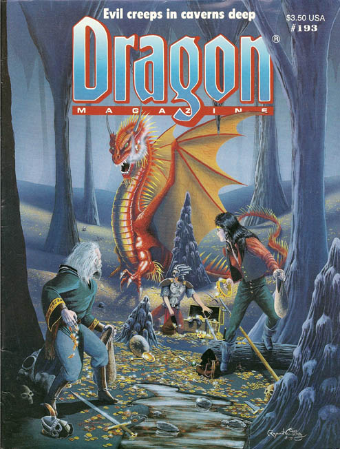 Dragon # 193 magazine back issue Dragon magizine back copy 