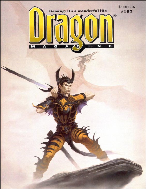 Dragon # 197 magazine back issue Dragon magizine back copy 