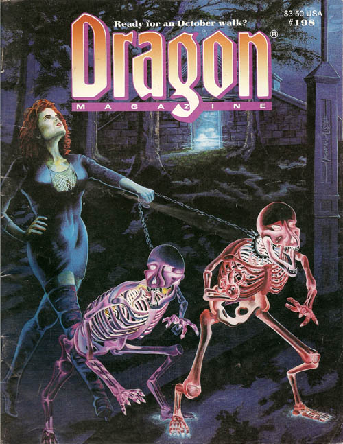 Dragon # 198 magazine back issue Dragon magizine back copy 