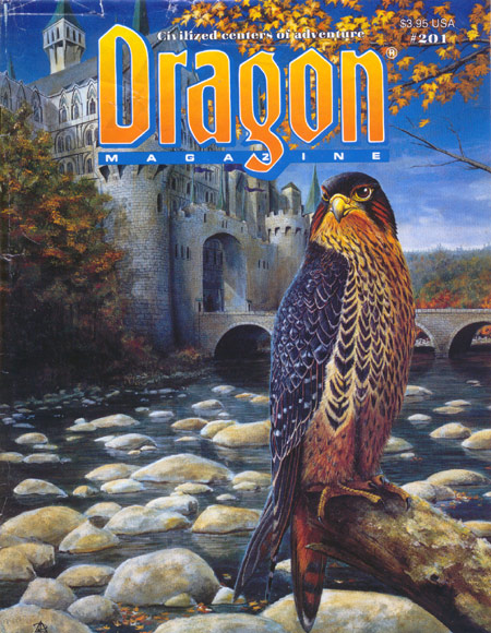 Dragon # 201 magazine back issue Dragon magizine back copy 