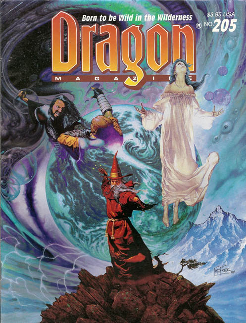 Dragon # 205 magazine back issue Dragon magizine back copy 