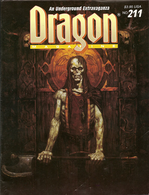 Dragon # 211 magazine back issue Dragon magizine back copy 