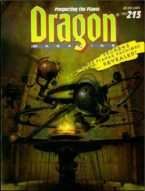 Dragon # 213 magazine back issue Dragon magizine back copy 