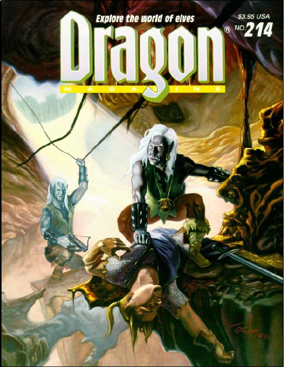 Dragon # 214 magazine back issue Dragon magizine back copy 