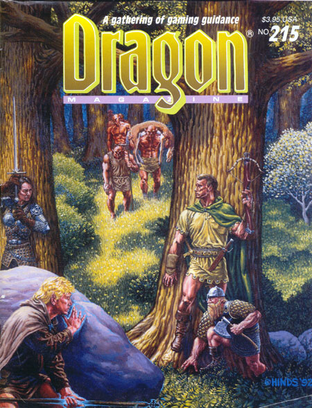 Dragon # 215 magazine back issue Dragon magizine back copy 