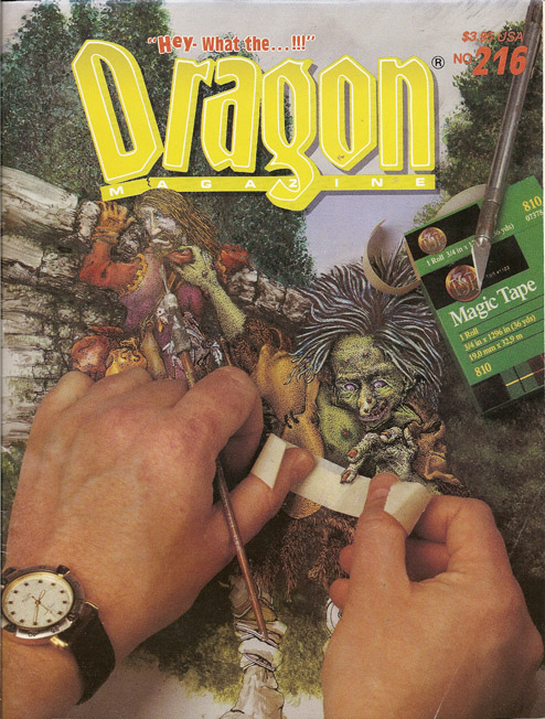 Dragon # 216 magazine back issue Dragon magizine back copy 