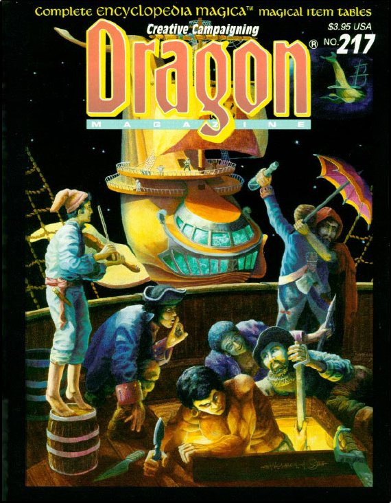 Dragon # 217 magazine back issue Dragon magizine back copy 