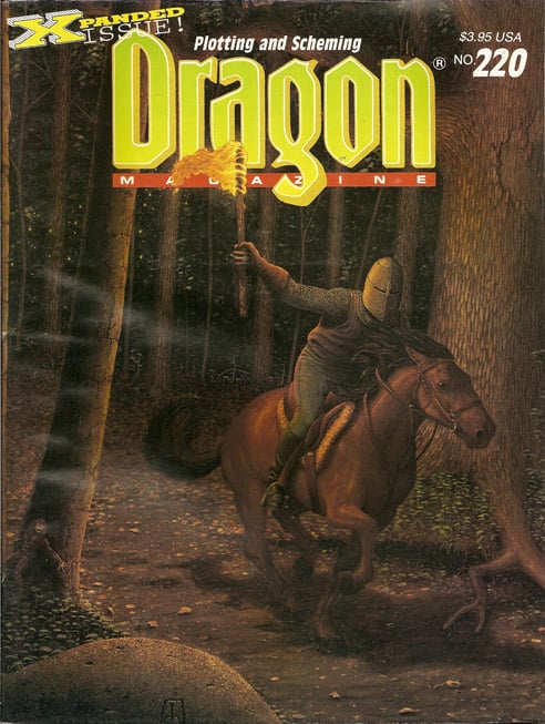 Dragon # 220 magazine back issue Dragon magizine back copy 