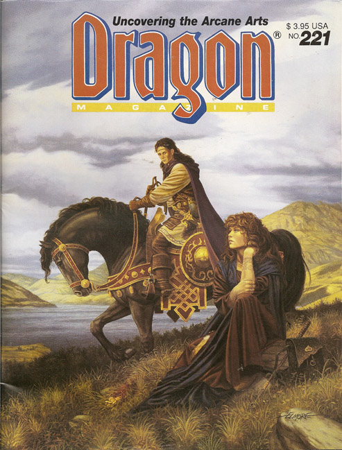 Dragon # 221 magazine back issue Dragon magizine back copy 