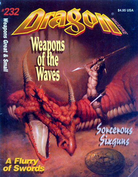 Dragon # 232 magazine back issue Dragon magizine back copy 